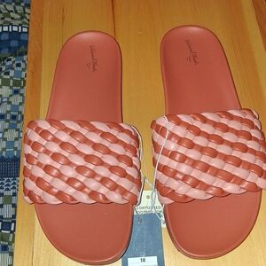 Universal Thread Braided Slide Sandals - Coral and Pink